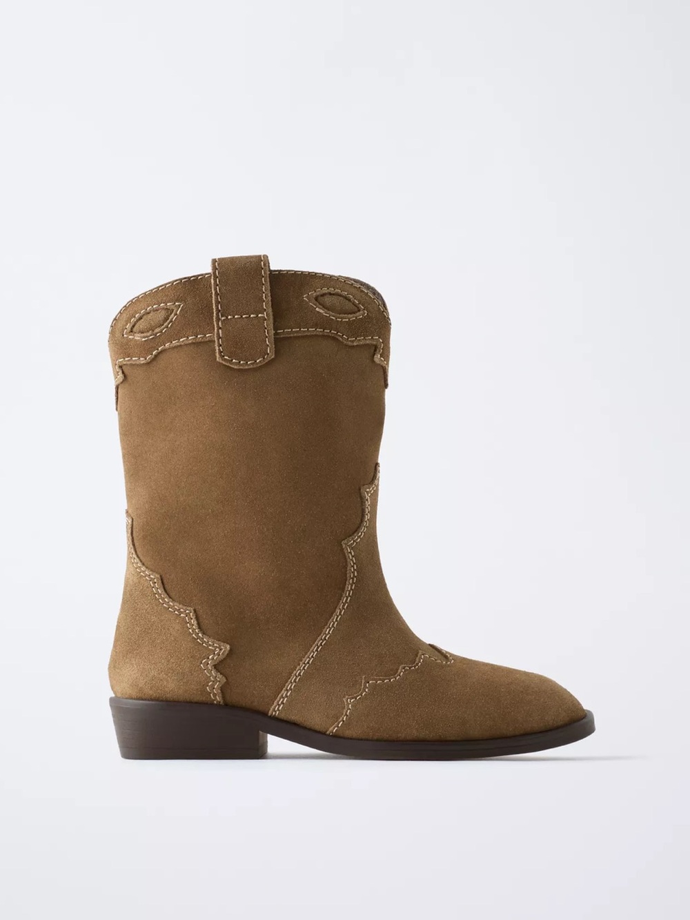 Zara Split Leather Cowboy Boots